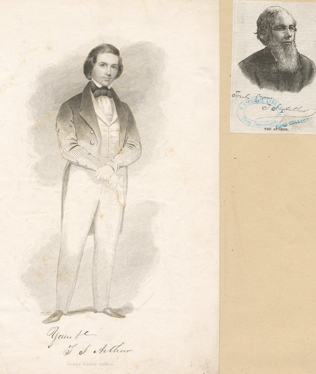 Yours [truly?] T. S. Arthur [facsimile signature]. Truly yours T. S. Arthur [facsimile signature] The author