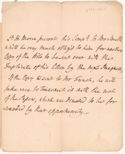 Letter from Sir Henry Moore