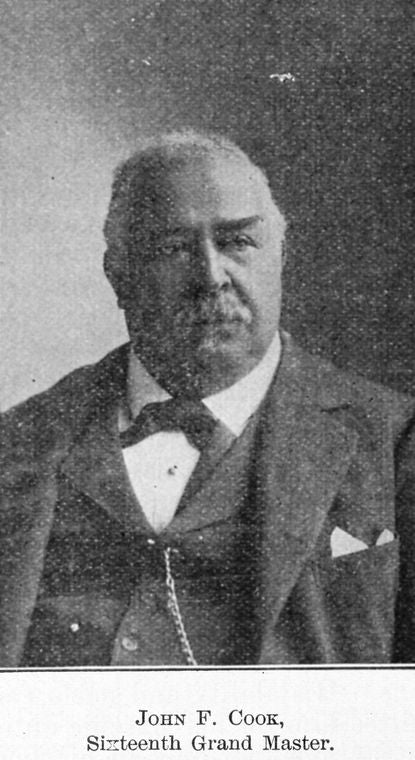 John F. Cook; Sixteenth Grand Master; District of Columbia.