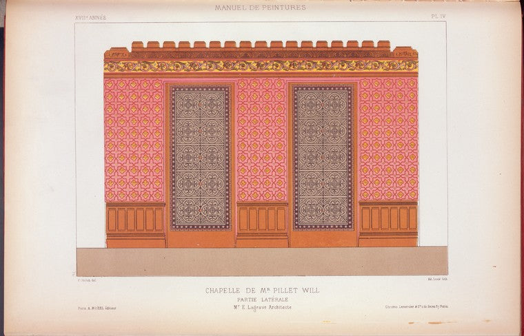 Chapelle de Mr. Pillet Will : partie latérale, Mr. E. Lagrave architecte