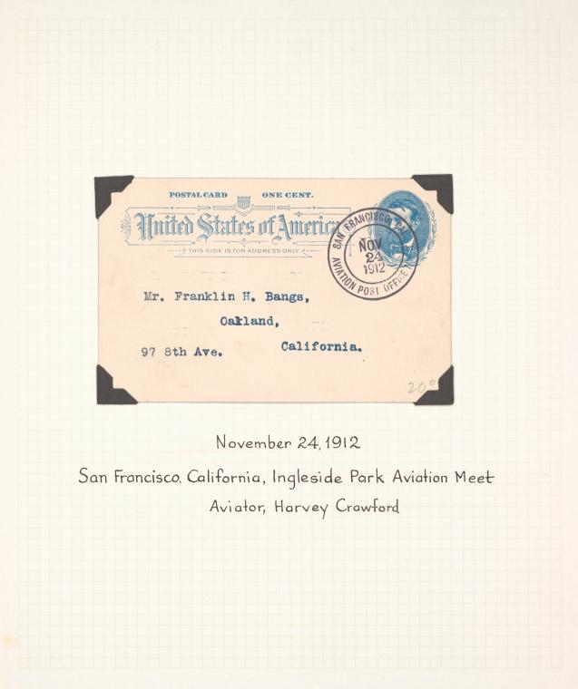 1912 San Francisco, California, Ingleside Park Aviation Meet postal card