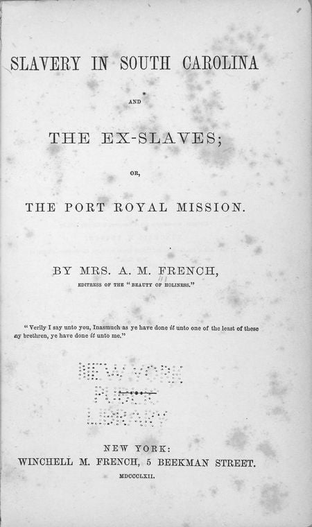Slavery in South Carolina and the ex-slaves
