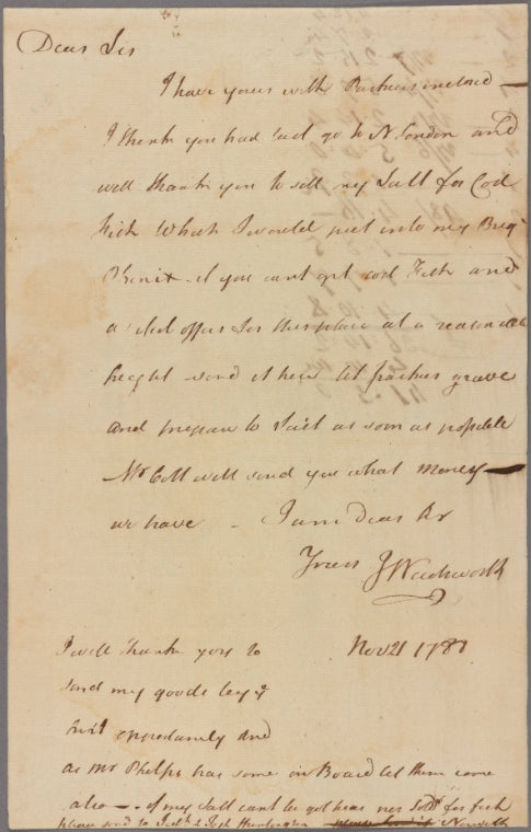 Letter to Nehl. Hubbard, Middletown