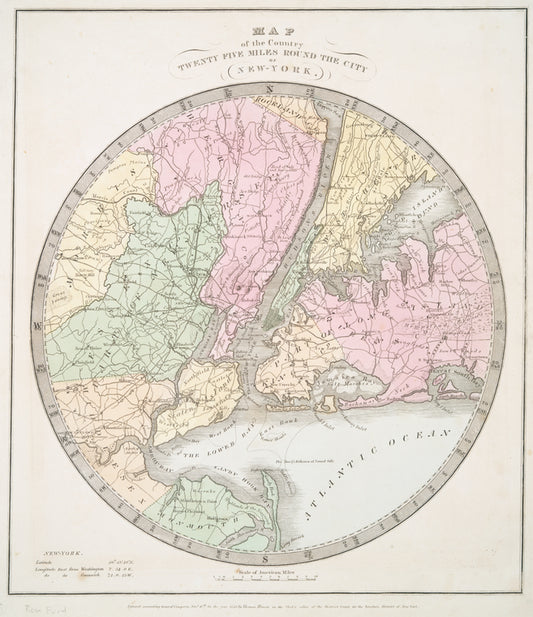 Map of the country twenty five miles round the city of New-York