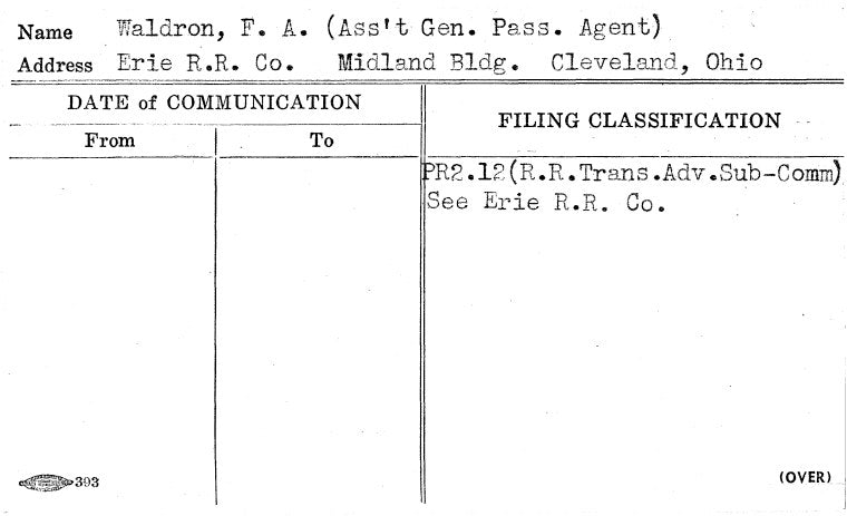 Waldron, F.A. (Ass't Gen. Pass. Agent)