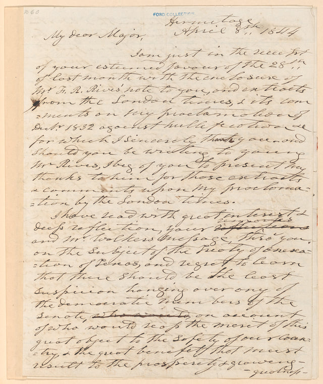 Andrew Jackson to William B. Lewis