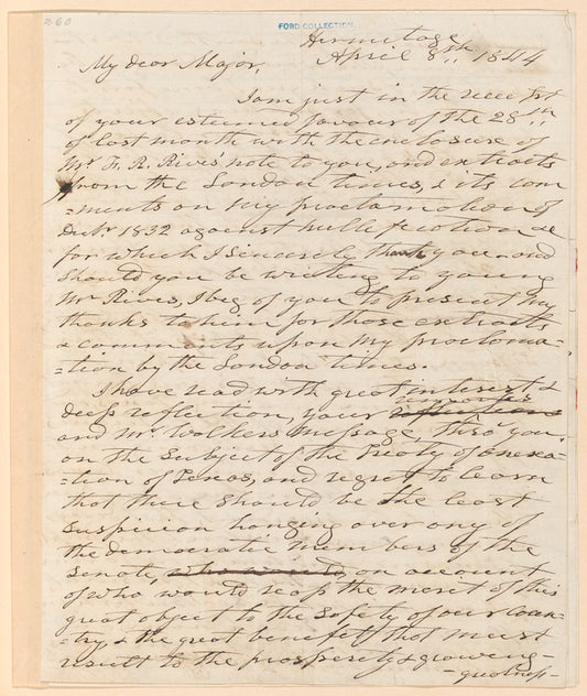 Andrew Jackson to William B. Lewis