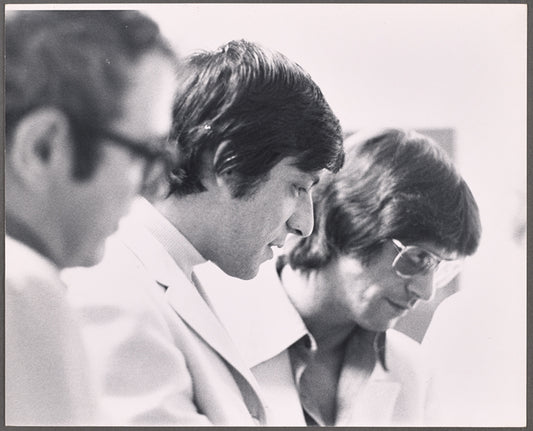 Peter Stone, Joe Layton and lyricist Martin Charnin in rehearsal for the stage production Two by Two