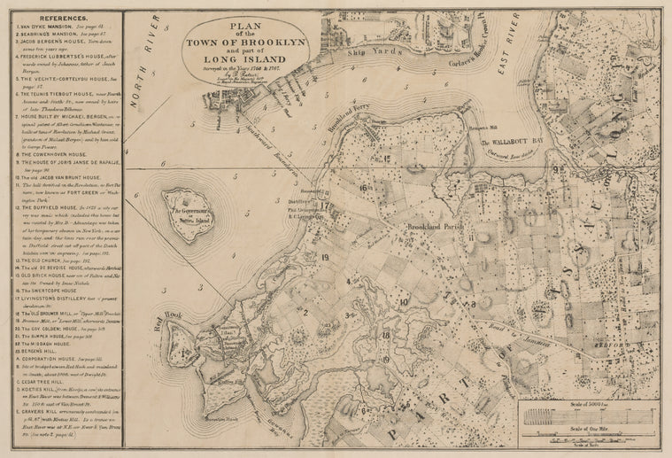 Plan of the town of Brooklyn and part of Long Island: surveyed in the years 1766 & 1767
