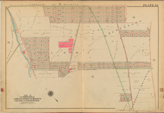 Bergen County, V. 2, Double Page Plate No. 14 [Map bounded by Essex St., Terrace Ave., Williams Ave., Main St.]