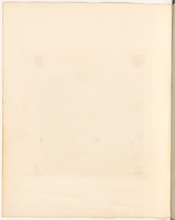 Mounted ink wash drawing of ruins and a cityscape, titled, “A Blot, by Smith of Wor[ceste]r”
