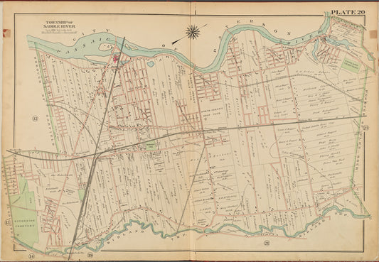 Bergen County, V. 2, Double Page Plate No. 20 [Map bounded by Passaic River, Midland TWP.]