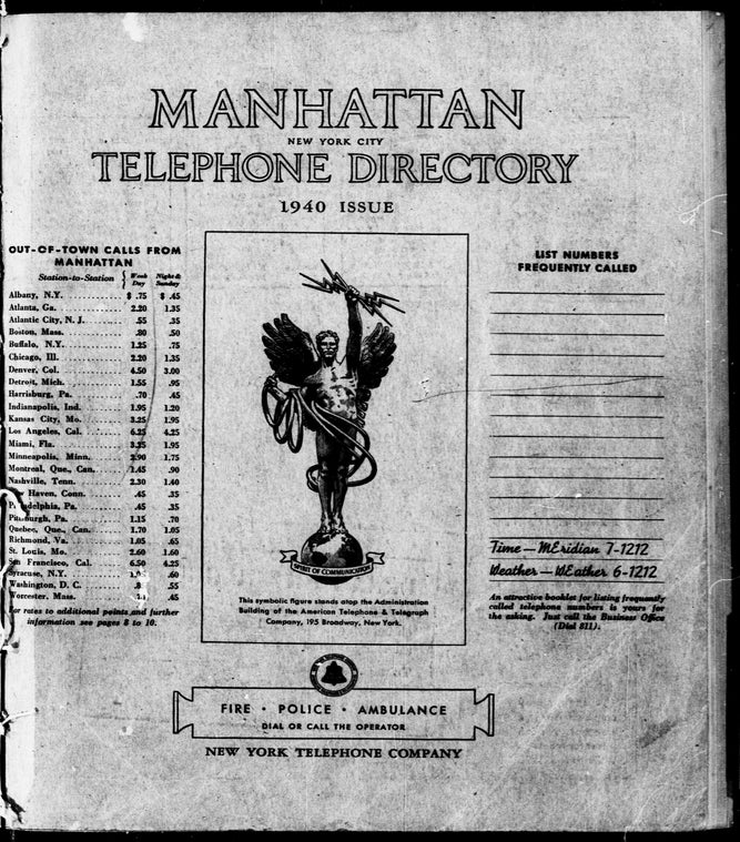Manhattan telephone Directory