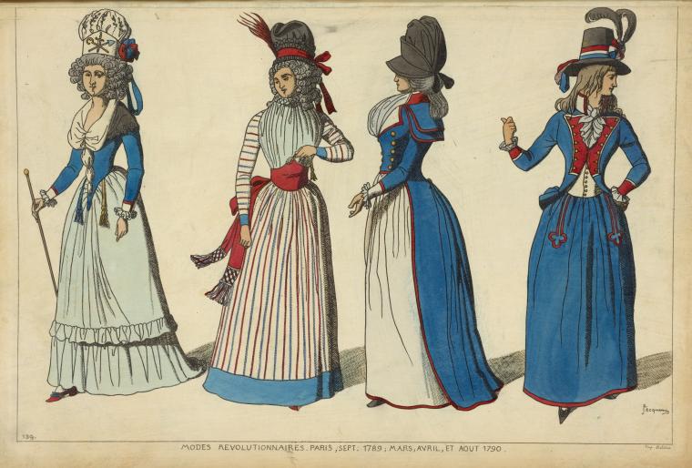 Modes revolutionnaires Paris, Sept. 1789, Mars, Avril, et Aout 1790.