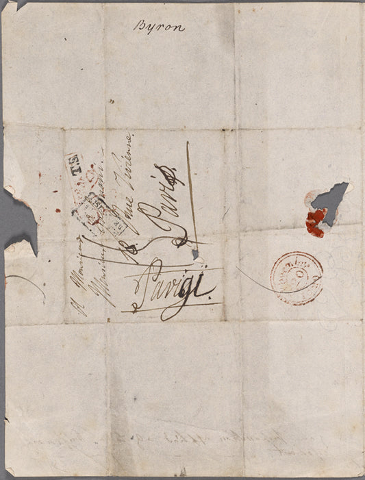 Autograph letter signed to J. A. Galignani, 5 November 1820