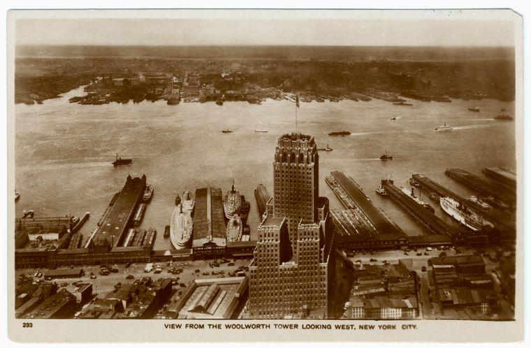 View from the Woolworth Tower looking West, New York City