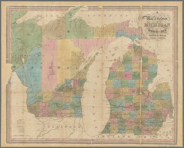 A new sectional map of the state of Michigan and territory of Wisconsin