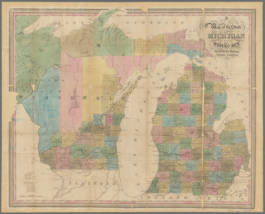 A new sectional map of the state of Michigan and territory of Wisconsin
