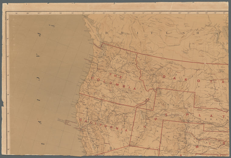 Map showing the limits of the military departments and the positions of the military posts of the United States