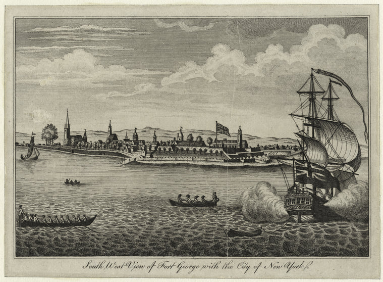 South west view of Fort George with the City of New York.