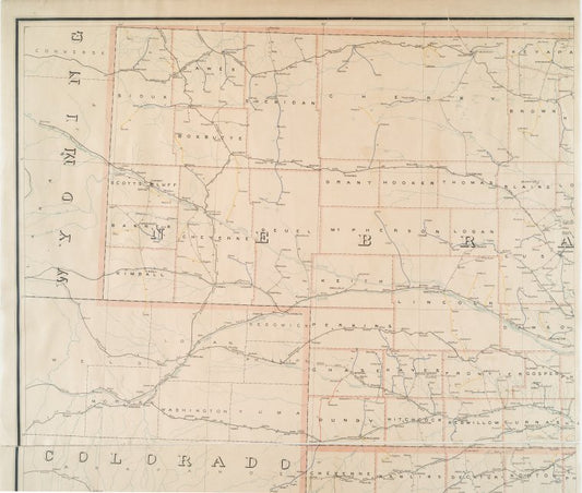 Post route map of the states of Kansas and Nebraska : showing post offices with the intermediate distances and mail routes in operation on the 1st of December, 1900