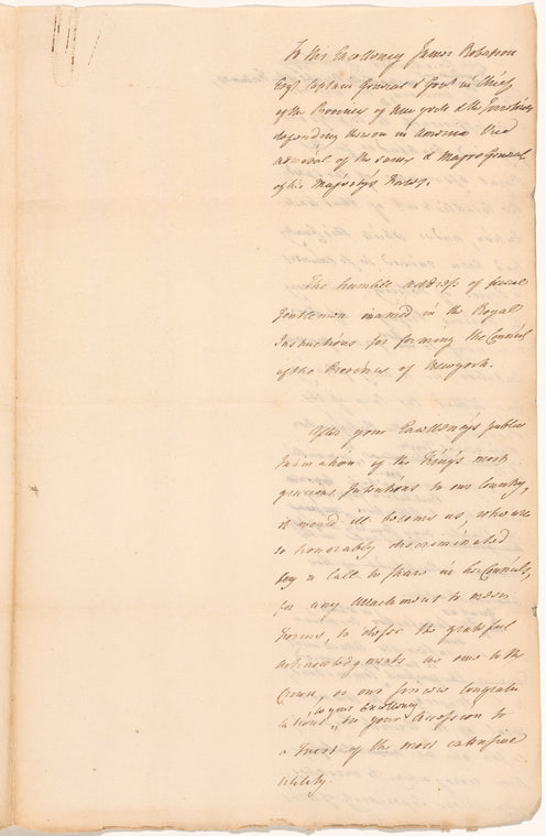 Address from the Council of New York to Governor [James] Robertson