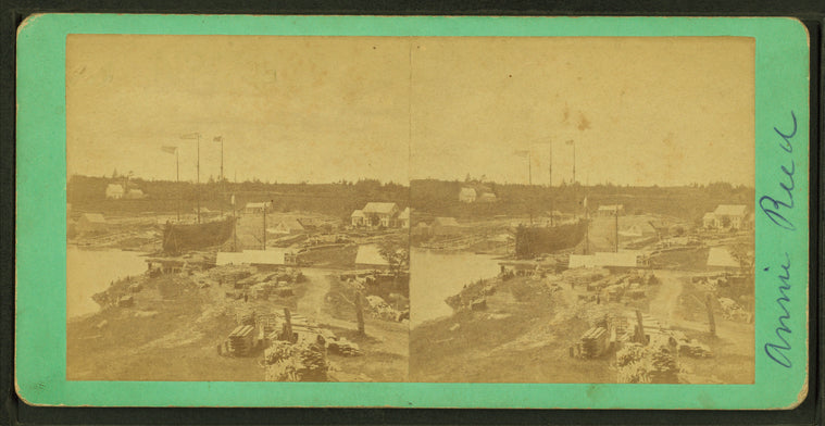View of a shipyard.