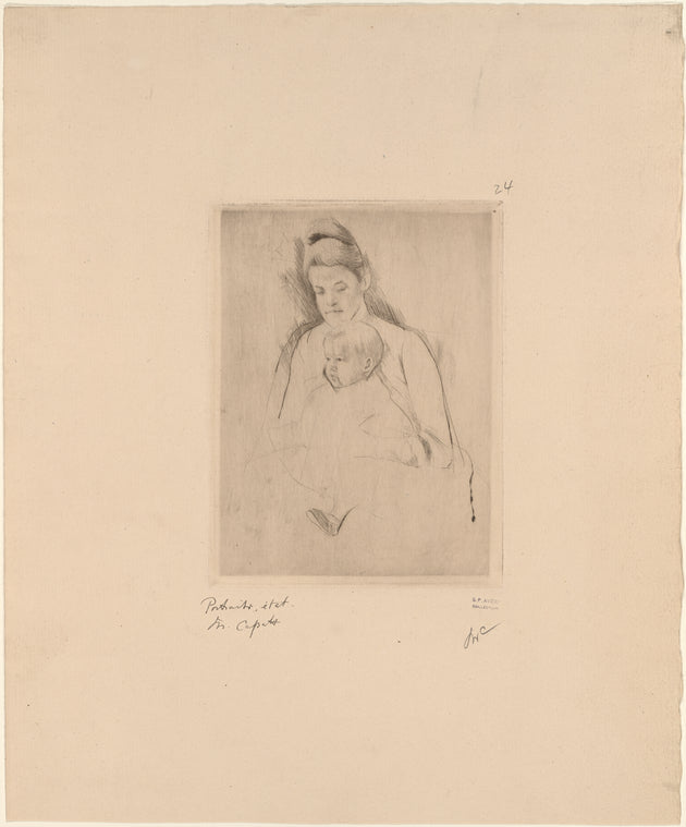 Mrs. Gardner Cassatt holding her baby.
