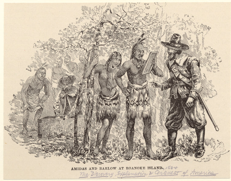 Amidas and Barlow at Roanoke Island