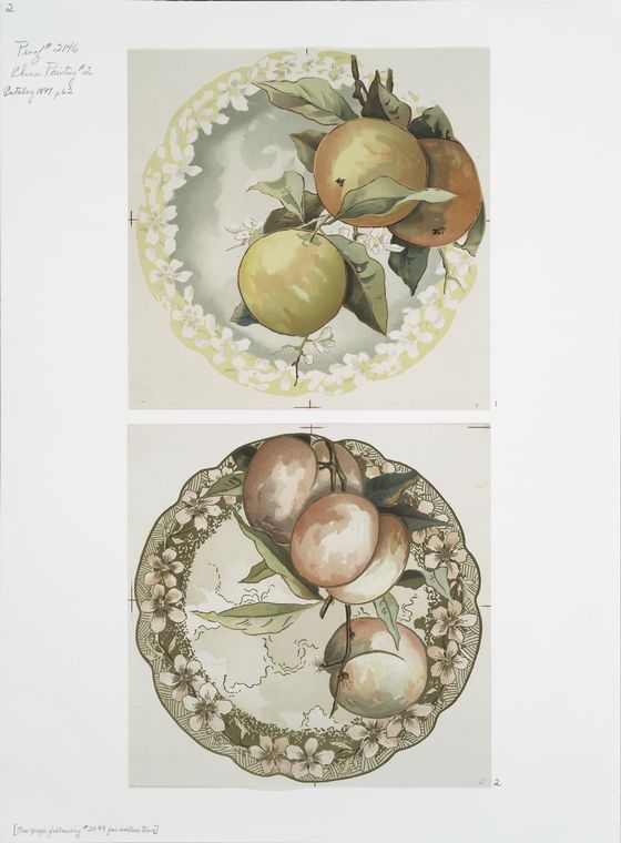 China Painting #2 [depicting peaches and oranges].