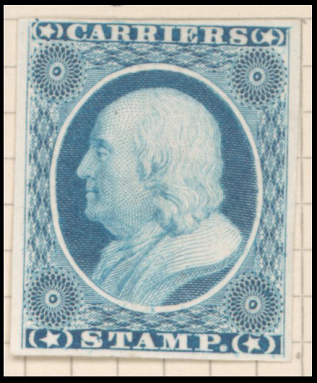 1c blue Franklin carrier plate proof single