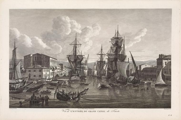Vue de l'entrée du Grand Canal de Trieste.