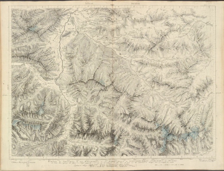 Partie des Grisons du haut Rheinthal et ses frontieres au Gouvernement d' Arlberg et Tyrol.