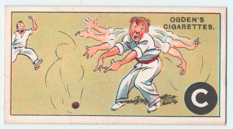 C is the CRICKETER,  baleful and bitter ...