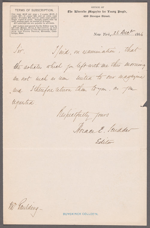Scudder, Horace Elisha (1838-1902)