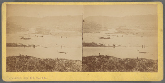 Johnstown Disaster, May 31, 1889, No.2, Showing Library, Company Store, P.R.R. Depot, Conemaugh River and Stony Creek, Steubenville, Ohio