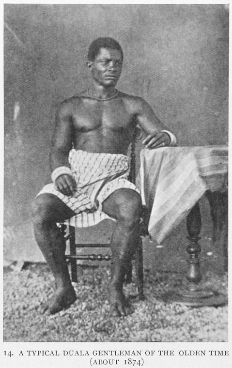 A typical Duala gentlemen of the olden time [about 1874], Shark Dido, Dido Town, Cameroons, son of the Chief Dido herein referreed to.