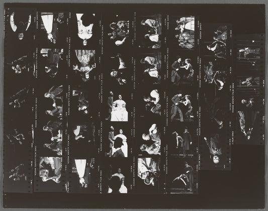 Contact sheet of Raul Julia and others in the stage production Threepenny Opera