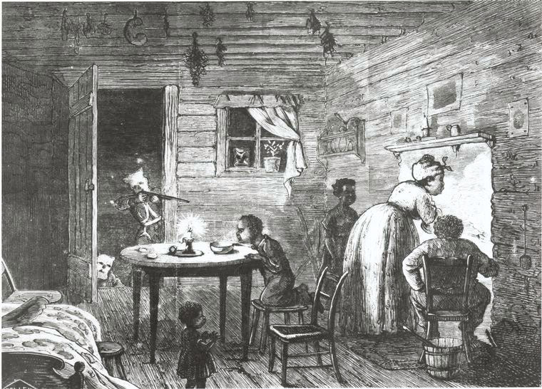 Visit of the Ku-Klux; A drawing by Frank Bellew in Harper's Weekly, 24 February 1872