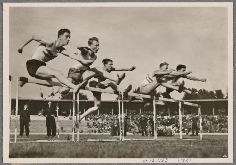 The Hitler Youth held their Summer War Games in the great stadium in Breslau.  They showed that sports, as a permanent part of German life, go on despite the war