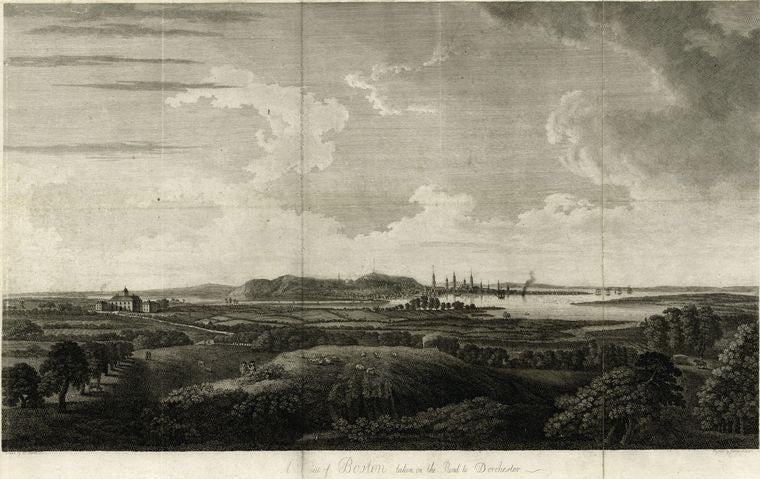 A view of Boston taken on the road to Dorchester.