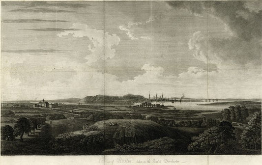 A view of Boston taken on the road to Dorchester.
