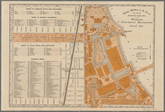 Rand, McNally & Co.'s new indexed standard guide map of the World's Columbian Exposition at Chicago, 1893