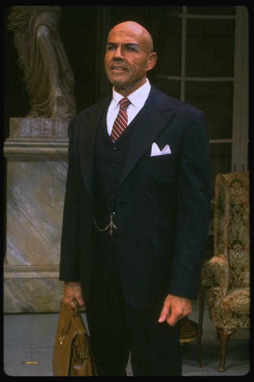 Rhodes Reason as Daddy Warbucks in a scene from a touring company of the musical "Annie." (Fort Worth)