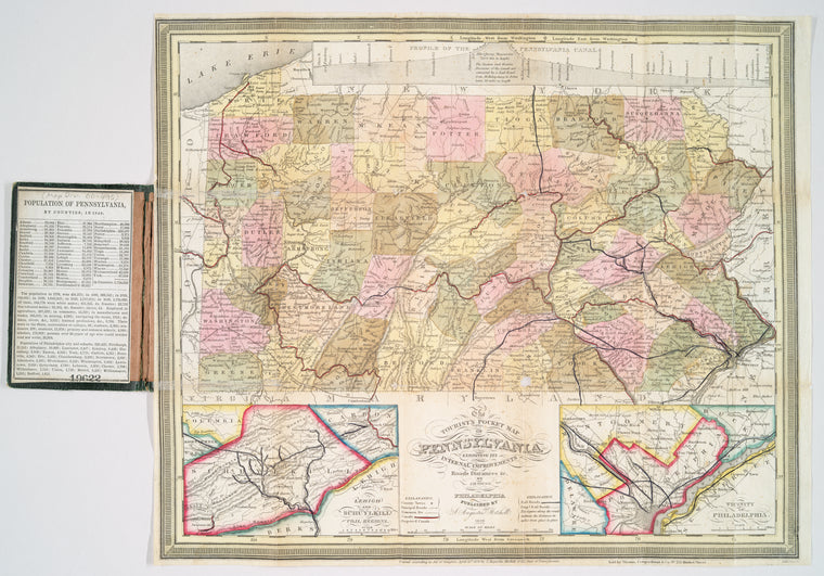 The tourist's pocket map of Pennsylvania : exhibiting its internal improvements, roads, distances &c.