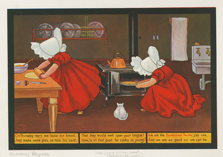 Sunbonnet twins baking.