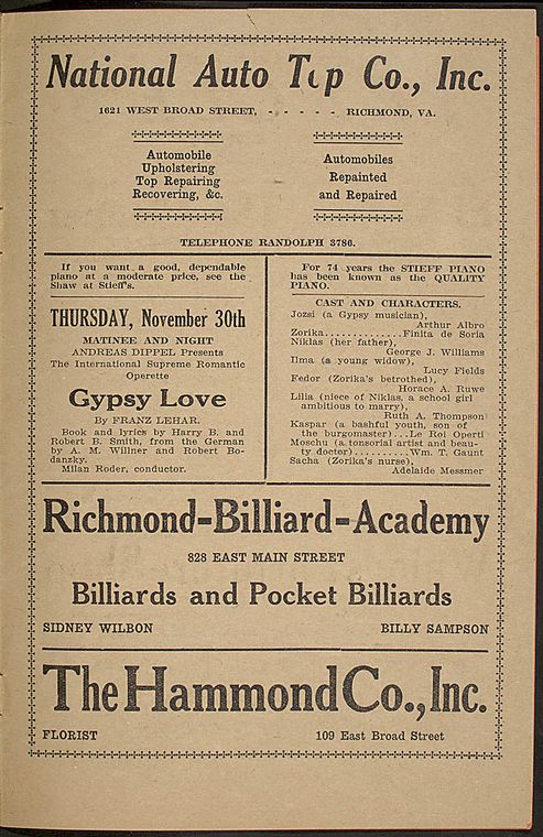 Ballets Russes (Diaghilev), American tour, 1915-1916.