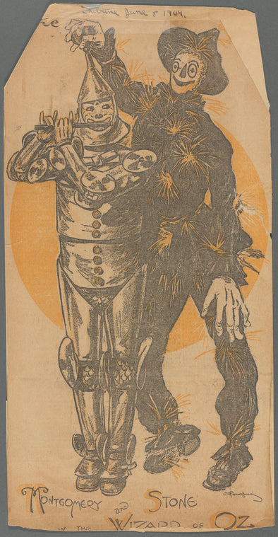 Illustration of Montgomery and Stone (as Mick Chopper and The Scarecrow) for the stage production The Wizard of Oz