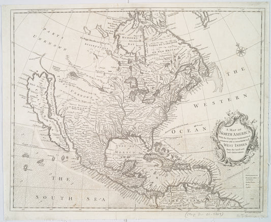A map of North America with the European settlements & whatever else is remarkable in ye West Indies from the latest and best observations
