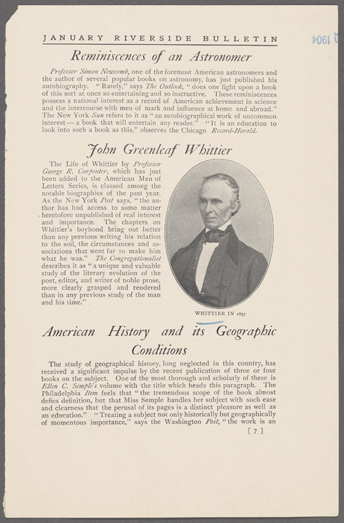 Whittier in 1857